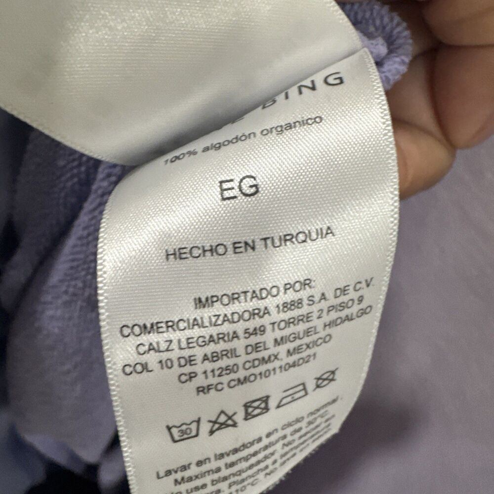 Anine Bing Tyler Sweatshirt Washed Lavender Size XL - Picture 11 of 11